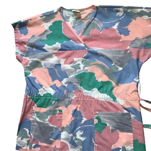 Angelica Print Scrub Top Blue, Pink, Green, White Size 38-40 - Picture 8 of 10